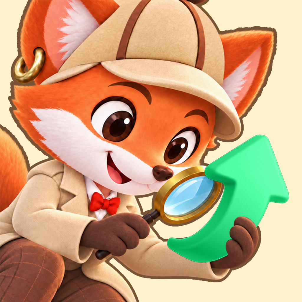 Arrow Trail game icon featuring a fox detective and a green arrow